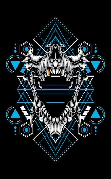 Vector skull sacred geometry