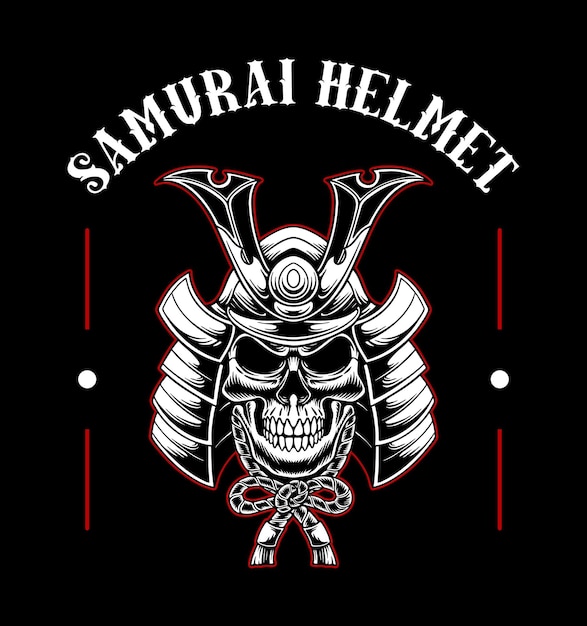 Skull samurai helmet design vector illustration