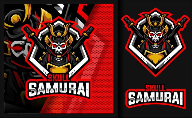 Skull Samurai Legend Commander Mascot Gaming Logo