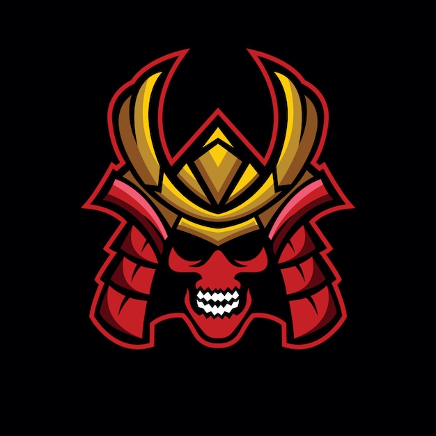 skull samurai logo 