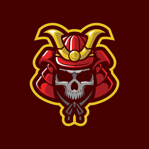 Skull samurai mascot design