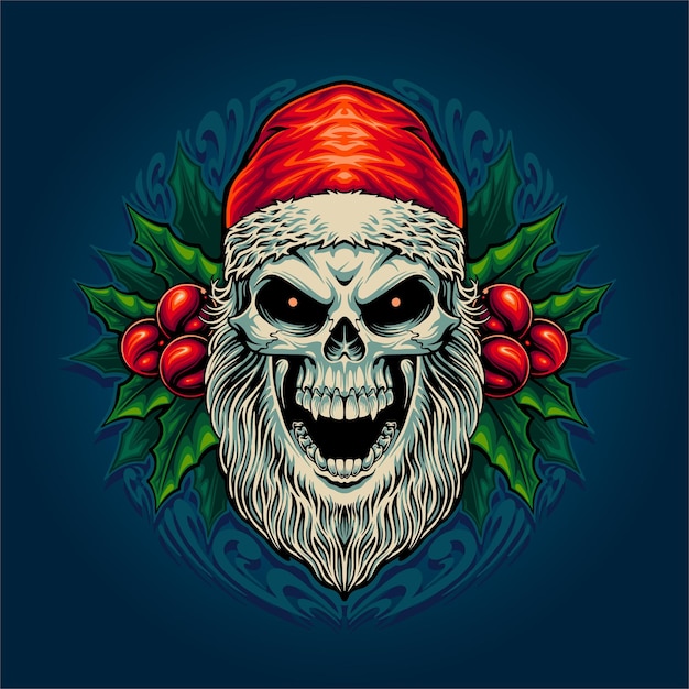 Skull Santa Christmas Mascot