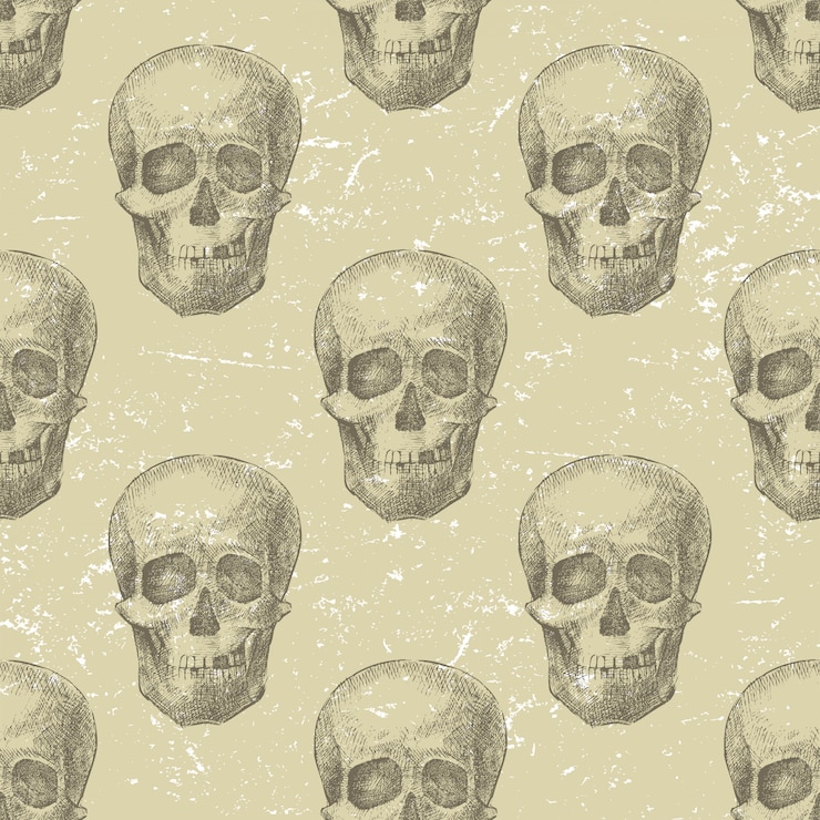 Vector skull seamless pattern