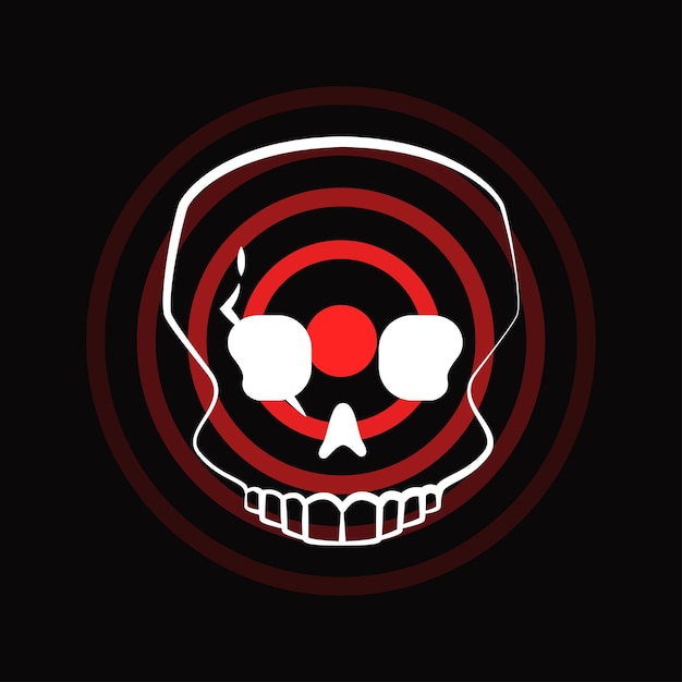 Vector skull sign danger warning biohazard or radiation hazard