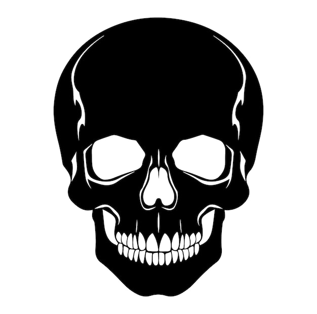 Vector skull silhouette vectors on white background