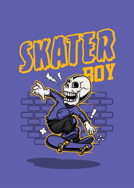 Vector skull skater boycdr