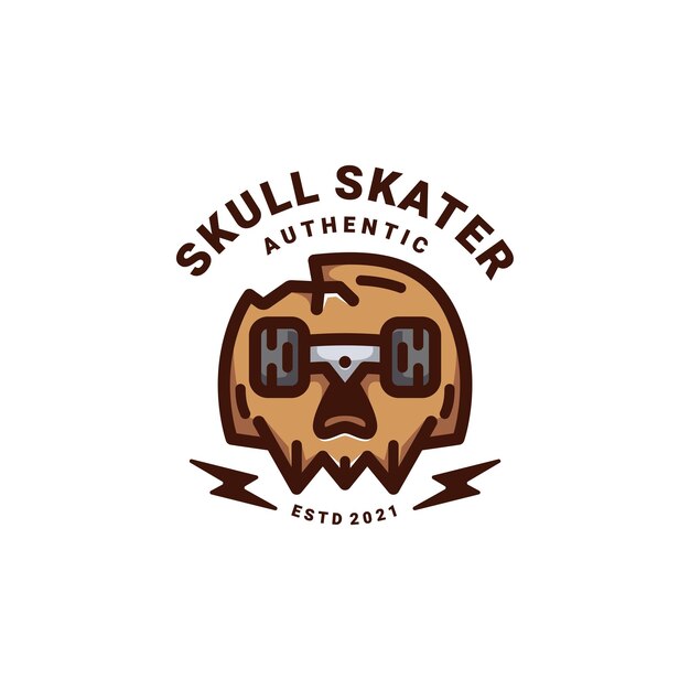 Vector skull skater logo