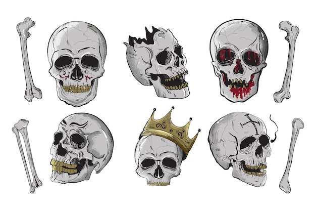 Skull Skeleton Vector Clipart Illustration