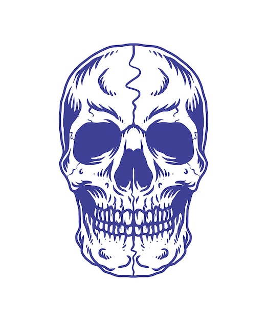 skull smile head illustration