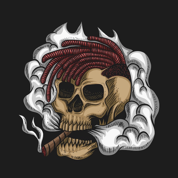 Skull smoke vector illustratie voor uw bedrijf of merk