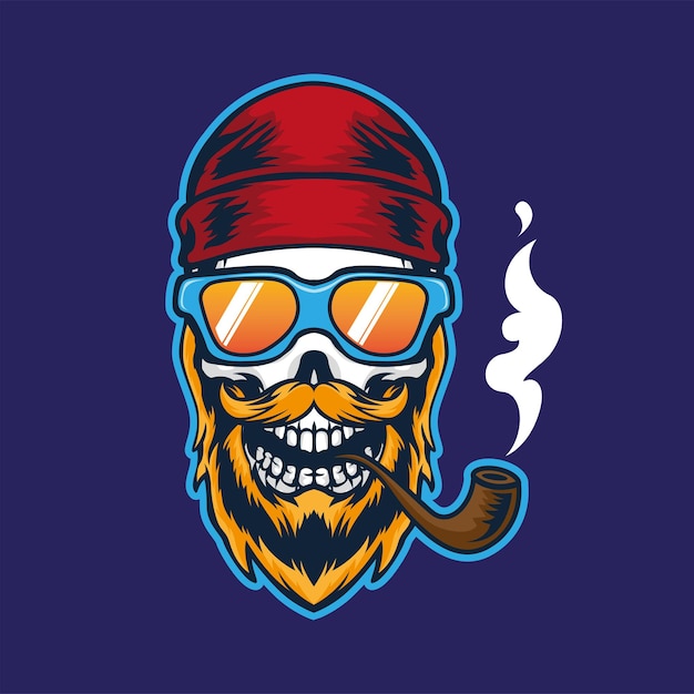 Skull smoke with beanie and beard