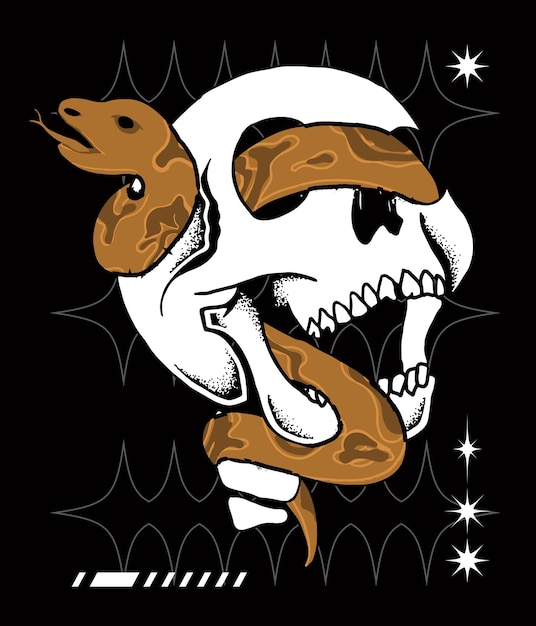 Skull and snake illustration