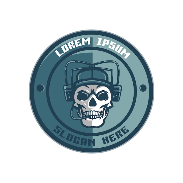 Vector skull soda in circle mascot logo