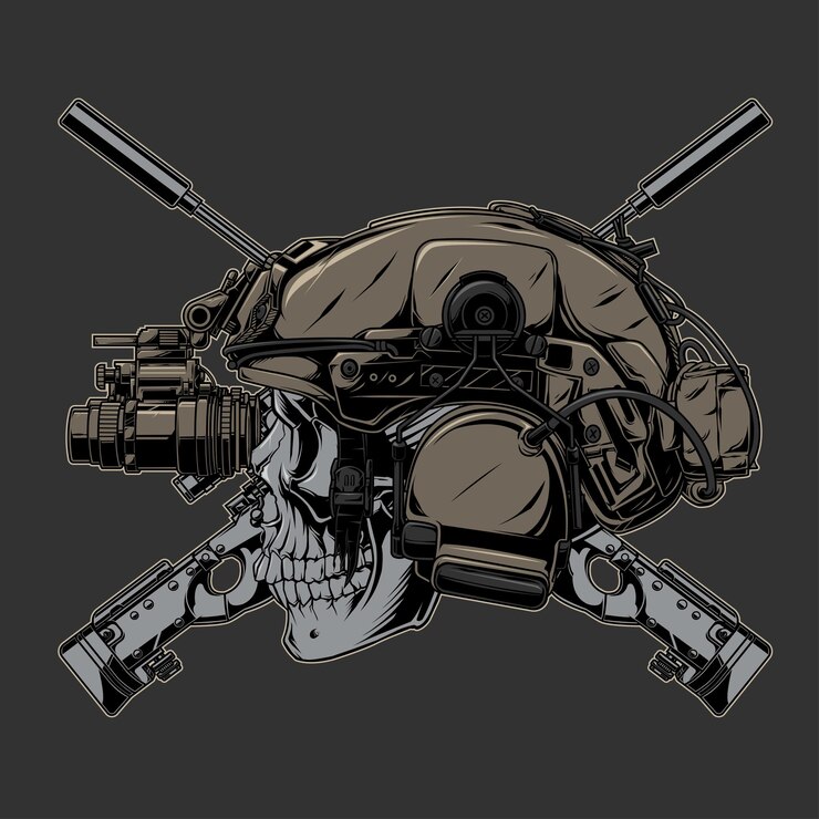 Skull soldier and awm guns cross