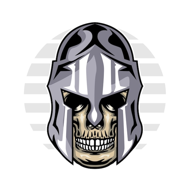 Skull in a spartan helmet