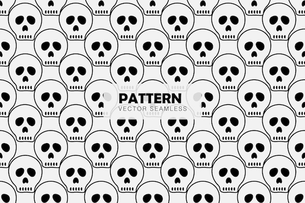 Skull spooky halloween vector seamless repeat pattern