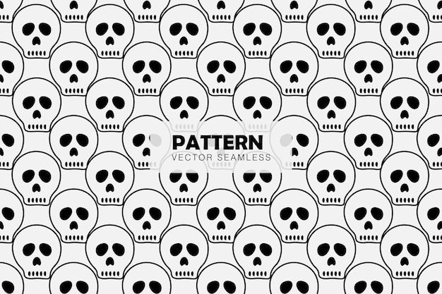 Vector skull spooky halloween vector seamless repeat pattern