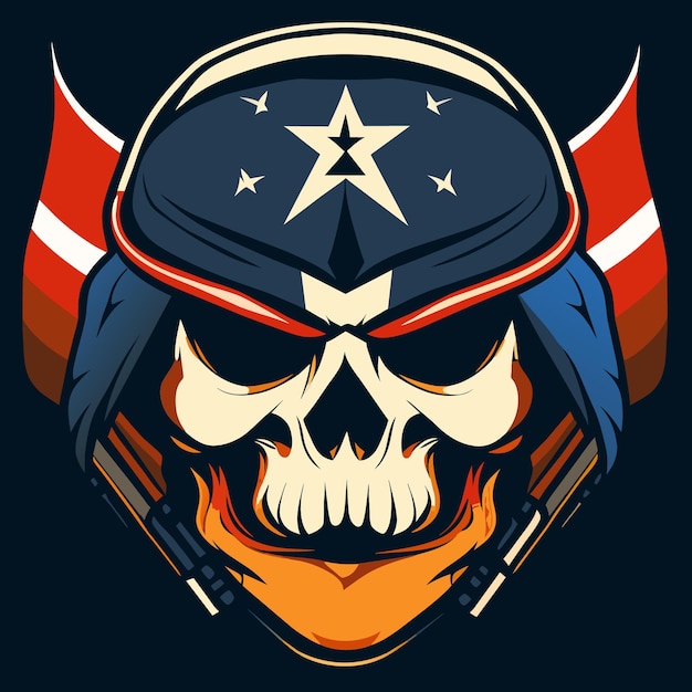 Skull and stars and stripes illustration