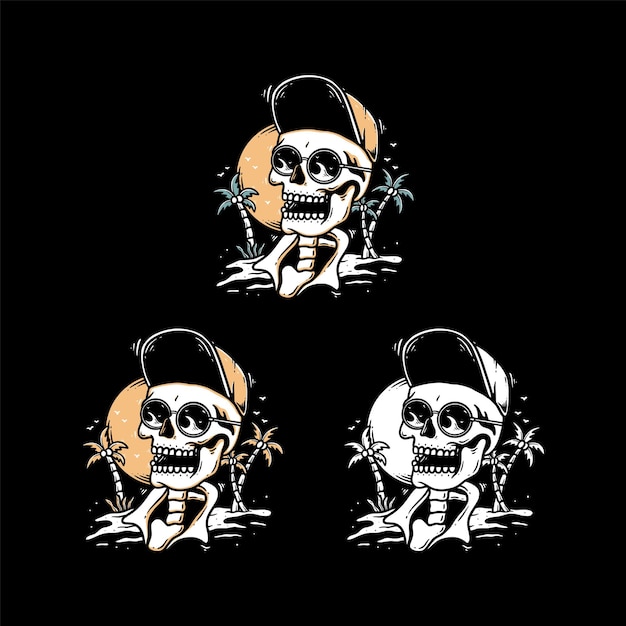 Skull Summer Enjoy Illustration