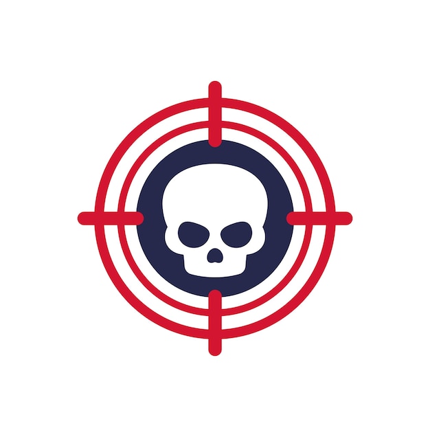 Skull and target icon vector