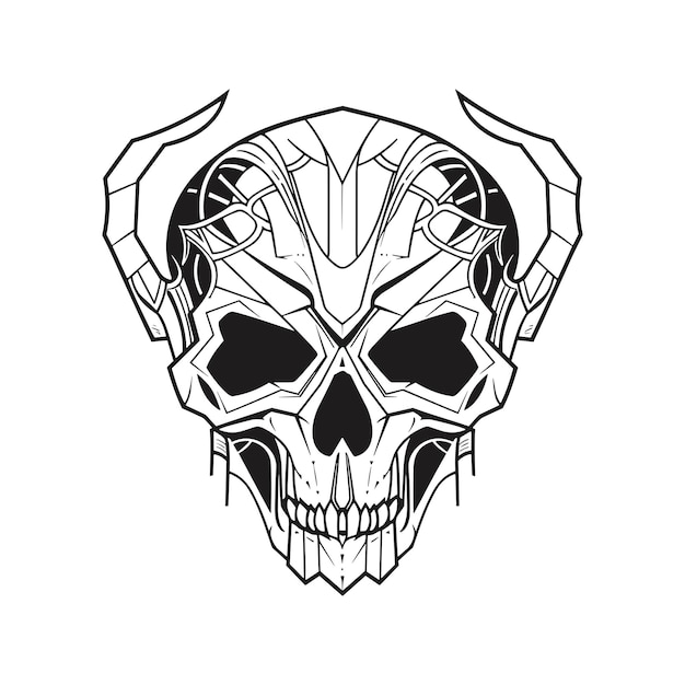 Skull tattoo on white background