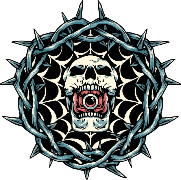 Vector skull thorn which describes the bondage that prevents a person from living freely