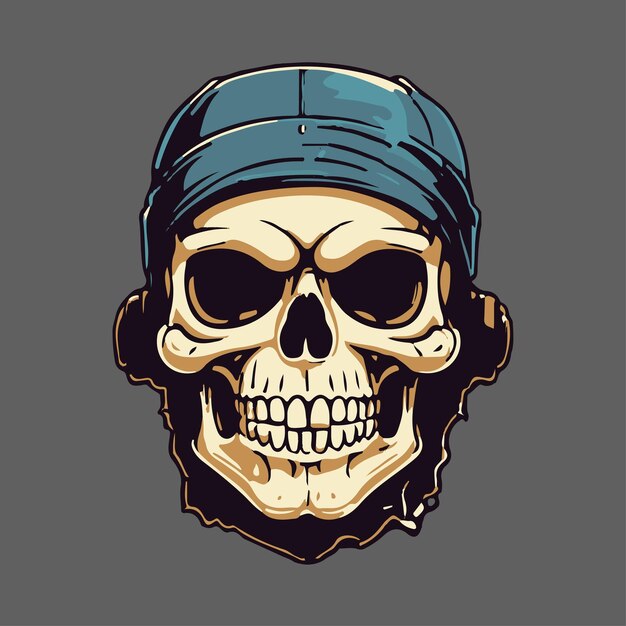 Skull tshirt design vintage retro style symbol ready to print vector illustration