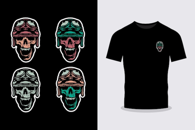 Skull tshirt print Vectors Illustrations