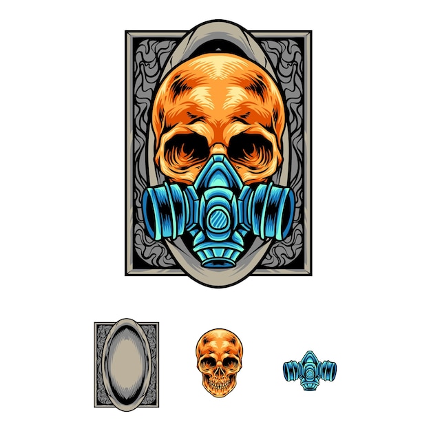 Vector skull used mask