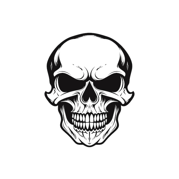 Skull vector illustration for tattoo or tshirts design isolated on white background