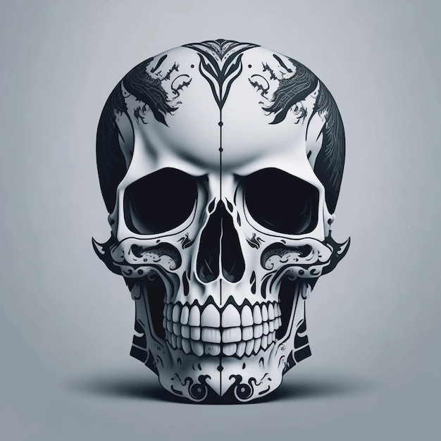 skull vector illustration white background