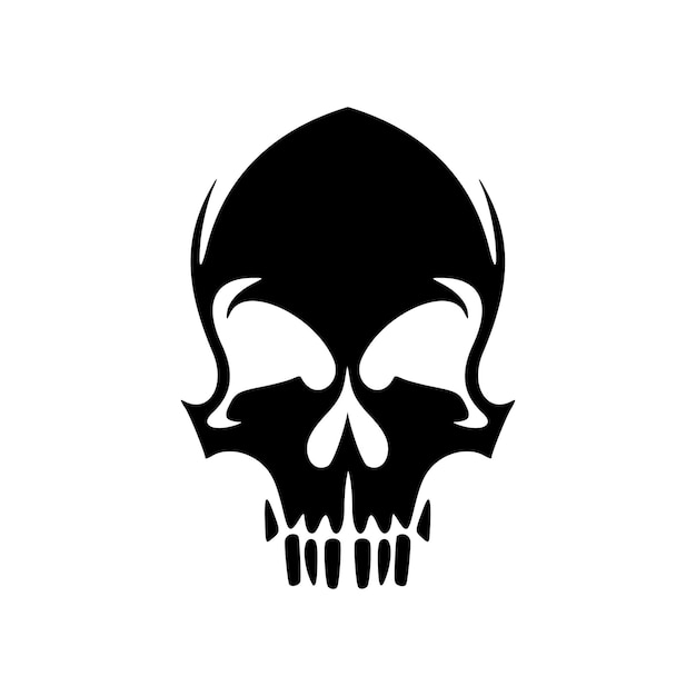 Skull vector logo presented in black and white