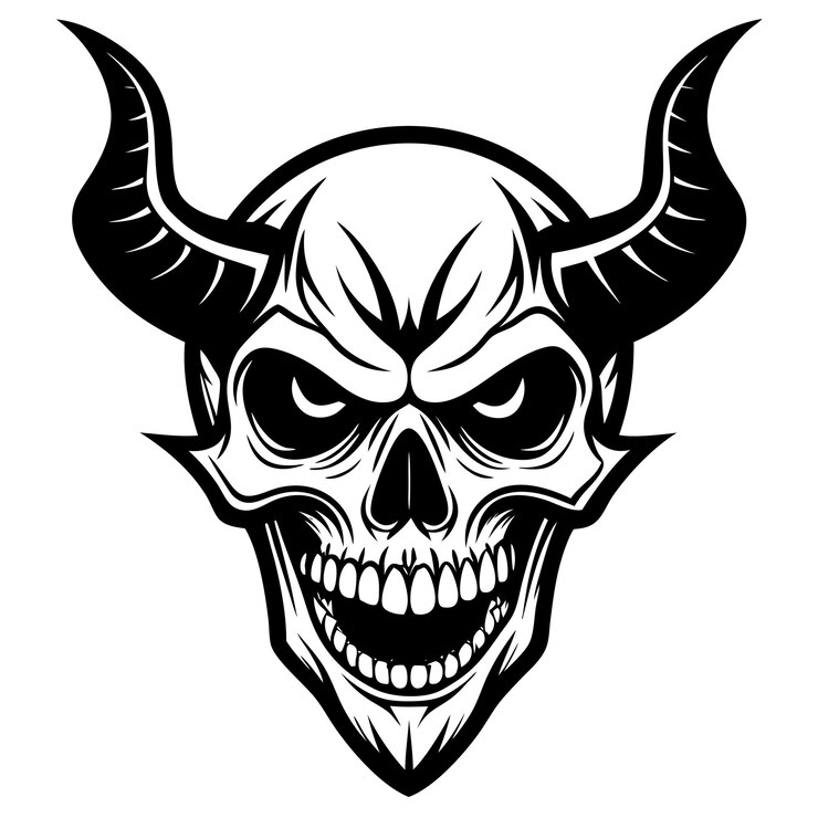 Vector skull vector silhouette illustration