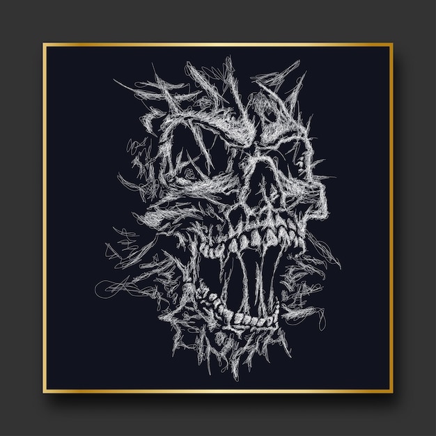 Skull vector sketch illustration scribble art