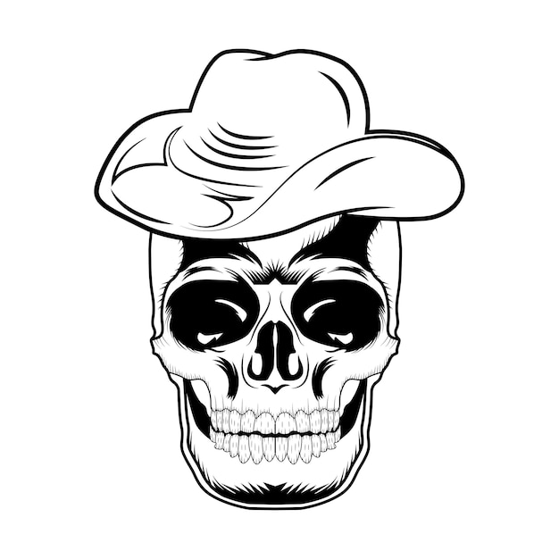 Vector skull vector with cap