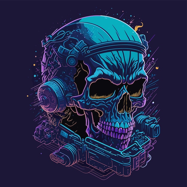 skull vibrant vector