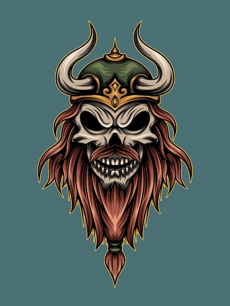 Skull Viking illustration