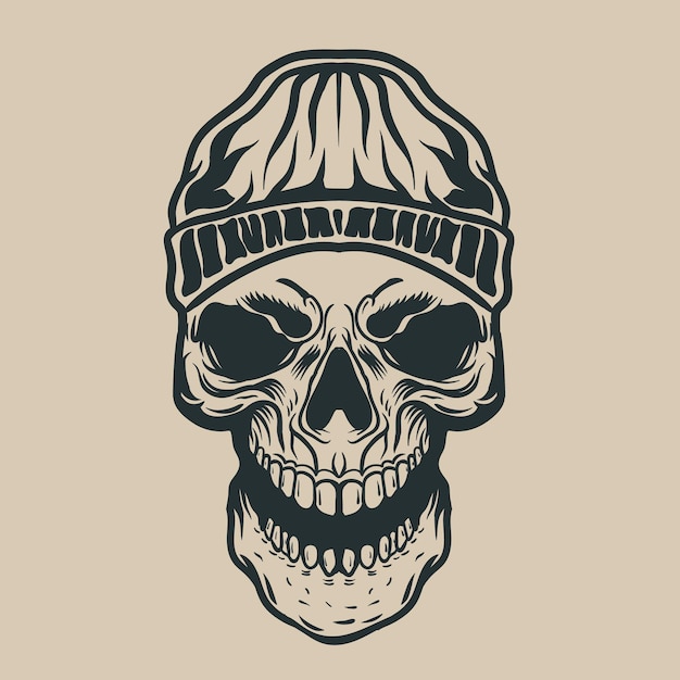 Skull vintage logo illustration