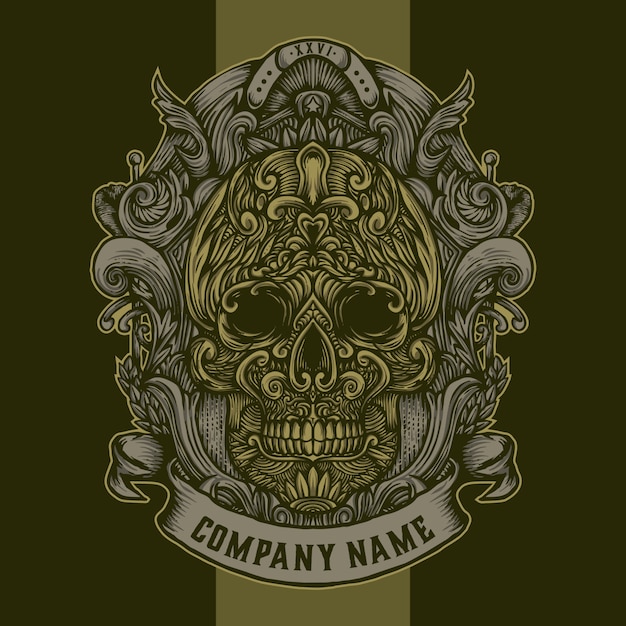 Skull vintage logo  