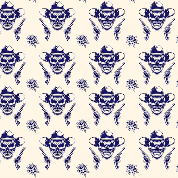 Skull vintage retro pattern design