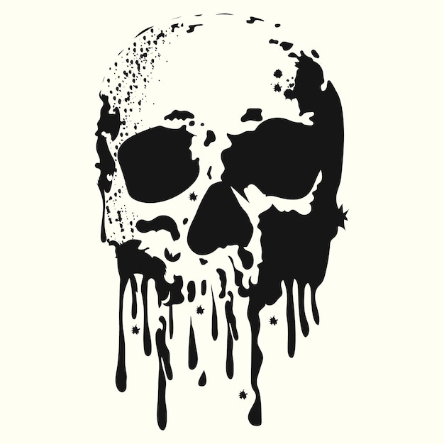 Vector skull vintage style. vector illustration.