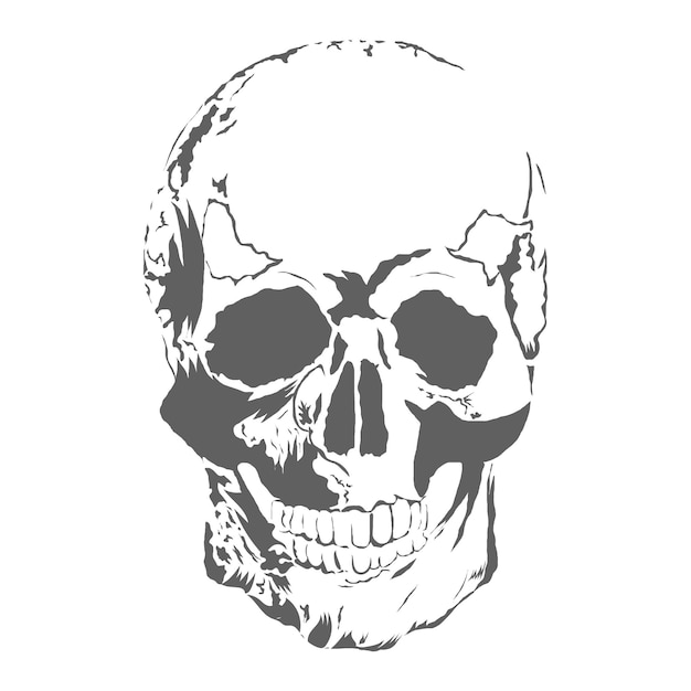 Skull vintage style. vector illustration.