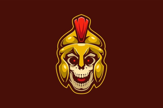 Skull warrior mascot vector