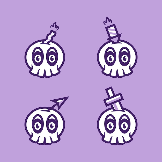 Vector skull weapon set01