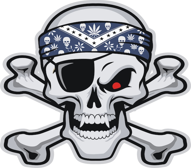 Skull wearing  bandanas