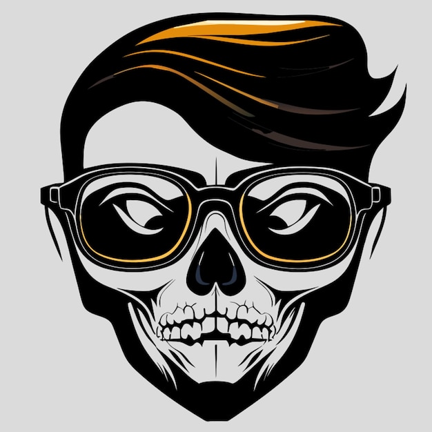 Vector a skull wearing glasses vector illustration