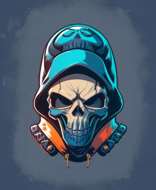 Vector a skull wearing a hoodie