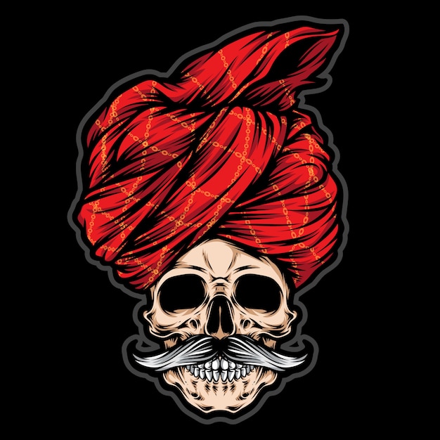 Skull wearing turban logo