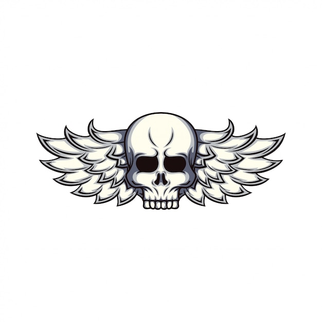 Skull and wings design