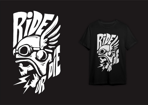 skull wings helmet tshirt mockup